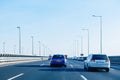 Peugeot 407 and Open Vectra driving fast on the Hungarian highway