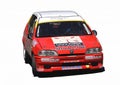Peugeot 106 racing on a white background
