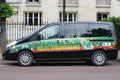 Peugeot van with Perrier logo at Le Stade Roland Garros in Paris