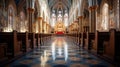 pews catholic church interior Royalty Free Stock Photo