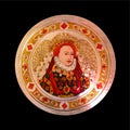 Pewter Art Portrait of Queen Elizabeth Tudor Royalty Free Stock Photo