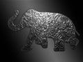 Elephant Embossed on a Pewter Sheet