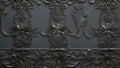 Pewter Tapestry: Intricate Filigree on Slate Canvas. AI generate Royalty Free Stock Photo