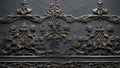 Pewter Whispers: Slate Canvas of Intricate Filigree. AI generate Royalty Free Stock Photo