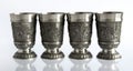 Pewter wine goblets or shot glasses