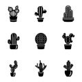 Peyote icons set, simple style Royalty Free Stock Photo