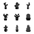 Peyote icons set, simple style Royalty Free Stock Photo