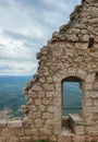 Peyrepertuse medieval Cathar castle. Royalty Free Stock Photo