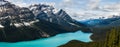 Peyto Lake is a glacier-fed lake in Banff National Park in the Canadian Rockies. Royalty Free Stock Photo