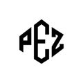 PEZ letter logo design with polygon shape. PEZ polygon and cube shape logo design. PEZ hexagon vector logo template white and Royalty Free Stock Photo