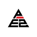 PEZ triangle letter logo design with triangle shape. PEZ triangle logo design monogram. PEZ triangle vector logo template with red Royalty Free Stock Photo