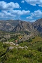 PeÃÂ±as de Bejes, municipality of Cantabria, Picos de Europa, Spain,aerial view from the mountain top Royalty Free Stock Photo