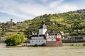 The Pfalzgrafenstein toll castle on the Falkenau island on the river Rhine in Germany Royalty Free Stock Photo