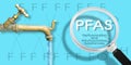 PFAS Contamination of Drinking Water - Alertness about dangerous PFAS per-and polyfluoroalkyl substances presence in potable water
