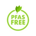 Pfas free label. banner icon. Vector stock illustration.