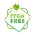 Pfas Free label. Proper nutrition, healthy eating. Pfas Free sign .Vector stock illustration.