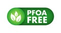 Pfas Free label. Proper nutrition, healthy eating. Pfas Free sign .Vector stock illustration.