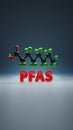 PFAS - Per- and poly-fluoroalkyl substances - 3D molecule conformer.