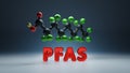 PFAS - Per- and poly-fluoroalkyl substances - 3D molecule conformer.