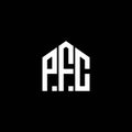 PFC letter logo design on BLACK background. PFC creative initials letter logo concept. PFC letter design Royalty Free Stock Photo