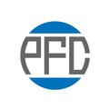 PFC letter logo design on white background. PFC creative initials circle logo concept. PFC letter design Royalty Free Stock Photo