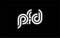 PFD Creative Unique Modern Letter Logo Design Royalty Free Stock Photo