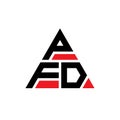 PFD triangle letter logo design with triangle shape. PFD triangle logo design monogram. PFD triangle vector logo template with red Royalty Free Stock Photo