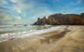 Pfeiffer Beach in Big Sur is an incredibly picturesque beach, beautiful landscape on the Pacific coast, rocks, sand