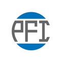 PFI letter logo design on white background. PFI creative initials circle logo concept. PFI letter design
