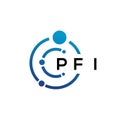 PFI letter technology logo design on white background. PFI creative initials letter IT logo concept. PFI letter design
