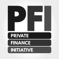 PFI - Private Finance Initiative acronym concept