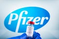 Pfizer corona covid19 vaccine with pfizer logo