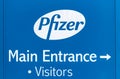 Pfizer Main Entrance - Visitors Sign