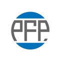 PFP letter logo design on white background. PFP creative initials circle logo concept. PFP letter design Royalty Free Stock Photo