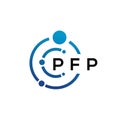 PFP letter technology logo design on white background. PFP creative initials letter IT logo concept. PFP letter design Royalty Free Stock Photo