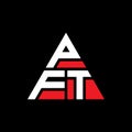 PFT triangle letter logo design with triangle shape. PFT triangle logo design monogram. PFT triangle vector logo template with red Royalty Free Stock Photo