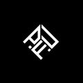 PFU letter logo design on black background. PFU creative initials letter logo concept. PFU letter design Royalty Free Stock Photo