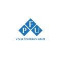 PFU letter logo design on WHITE background. PFU creative initials letter logo concept. PFU letter design Royalty Free Stock Photo