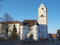 Pfullendorf, Germany. The old tower Oberes and the gate, part of the ancient medieval fortifications of the city