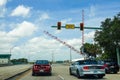 PGA Boulevard Draw Bridge on the Intracoastal Waterway opens to allow large boats and tall mast catamaran sailboats through