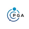 PGA letter technology logo design on white background. PGA creative initials letter IT logo concept. PGA letter design