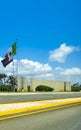 PGA Riviera Maya Golf course palm trees Mexican flag Mexico Royalty Free Stock Photo