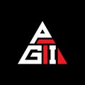PGI triangle letter logo design with triangle shape. PGI triangle logo design monogram. PGI triangle vector logo template with red Royalty Free Stock Photo