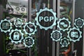 PGP. Pretty Good Privacy. Technology Encryption and Security concept Royalty Free Stock Photo