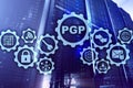 PGP. Pretty Good Privacy. Technology Encryption and Security concept.