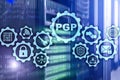 PGP. Pretty Good Privacy. Technology Encryption and Security concept