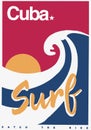 Cuba Surf with Sunset View Graphic Design