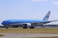 PH-BQM Boeing 777-200 KLM Asia departing from Amsterdam Schiphol Airport at Polderbaan Royalty Free Stock Photo