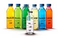 ph buffer solutions bottles of ph buffer solutions for calibrati Royalty Free Stock Photo