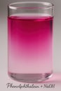 pH color change of phenolphthalein in alkaline solution Royalty Free Stock Photo